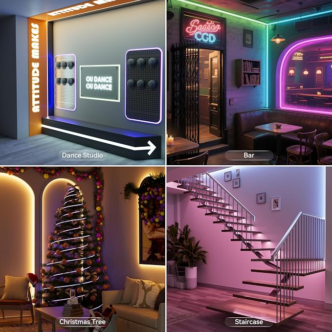 PAUTIX RGB COB LED Strip Light,UL Listed 24V Color Changing LED Strip Lights,Multicolor Flexible Tape Light for Cabinet,Room,Bedroom,Party DIY Lighting Projects(Power Supply & Controller Not Included)