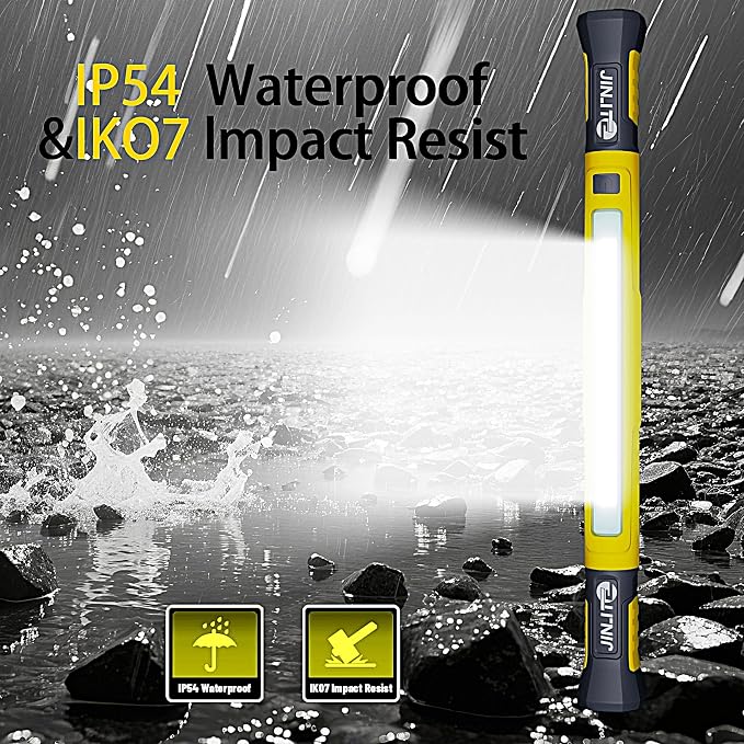 Magnetic Work Light - 3000LM Rechargeable LED Work Light Bar, 5200mAh Under Hood Mechanic Light for Garage, Workshop, Vehicle Inspection (1 Pack, Yellow)