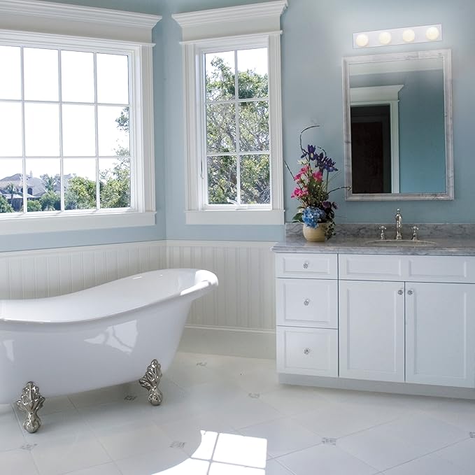 Westinghouse Lighting 6659500 Traditional Four-Light Indoor Vanity Light Fixture, White Finish
