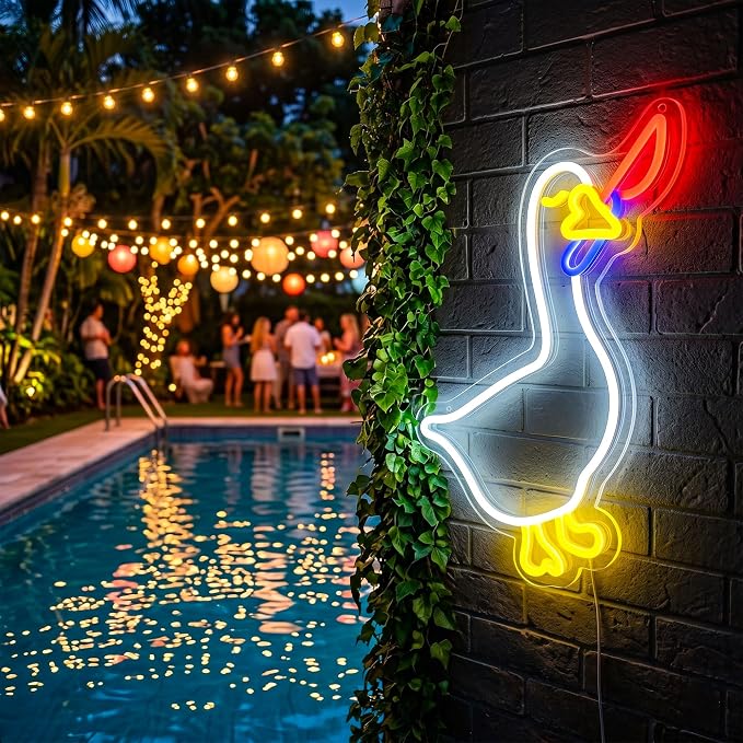 Goose Neon Sign Led Sign Neon Signs for Wall Decor Neon Lights | Goose Led Light Up Sign, White Game Room Decor, Boys Gift, Party, Wall Decor, 5V USB Powered