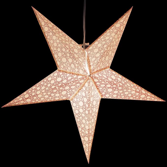 Fizz Paper Star Lantern with 12 Foot Power Cord Included