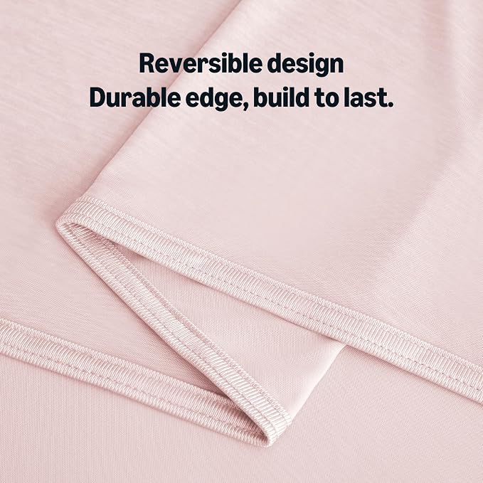 Amazon Basics Cooling Blanket for Hot Sleepers, Reversible Lightweight Thin Throw Blanket for Bed, Couch and Sofa, Queen (90" x 90"), Pink