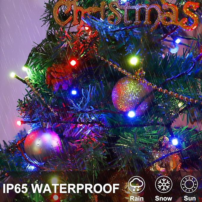 APP Control RGB LED Christmas Lights, Smart Fairy String Lights, Ideal for Xmas Tree, Wedding Garden, Home, Party, Halloween Festival Deco (100leds-33ft)