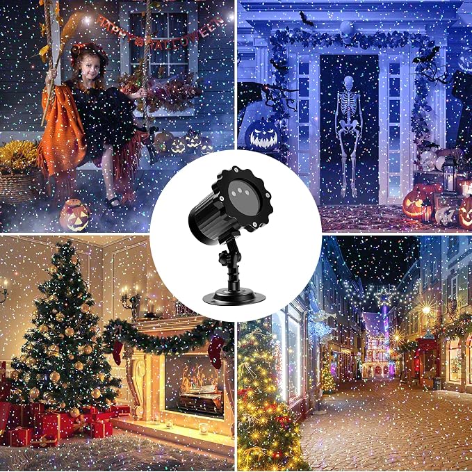 Outdoor RGB Laser Projector Lights 3 Color Starry Sky Firefly Effect | IP65 Moving Projection Light with Remote for Christmas Halloween Parties, Garden, Yard, New Year – Holiday Landscape Decor