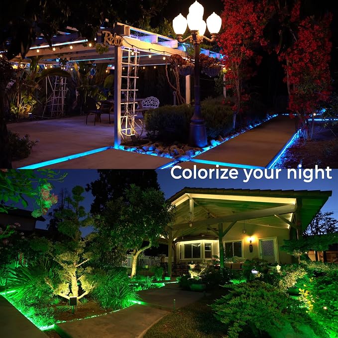 LED Flat Strip Rope Lights 150 ft Waterproof Color Changing for Outdoor & Indoor Use - Flexible Dimmable Lighting with 2 Remote Controller 16 Colors & Multi Modes