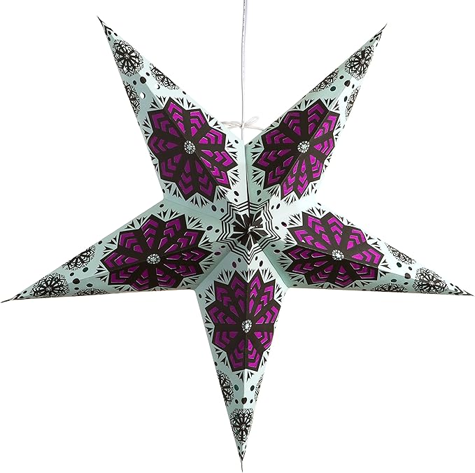 Snowflake Paper Star Lantern with 12 Foot Power Cord Included
