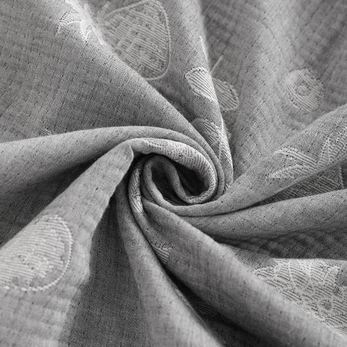 NTBAY 3 Layer Muslin Toddler Blanket, 30 x 40, Grey Pineapple | Breathable Muslin Cotton Outer Layers with Light Thermal Fill, Reversible for Stroller, Daycare, Travel, and Supervised Use