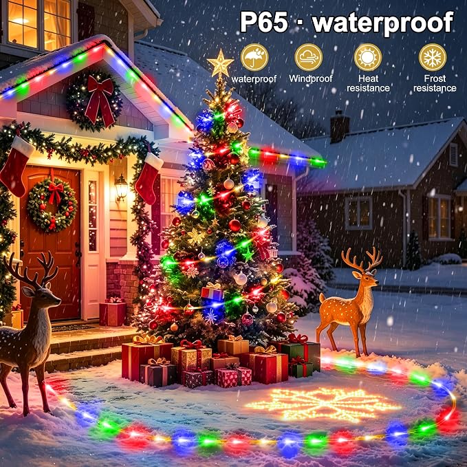 Solar Rope Lights Outdoor Waterproof, 66FT 200 LED Solar String Lights with 8 Lighting Modes,Trampoline Lights, Solar Patio Light for Garden Fence Backyard Deck Porch Pool Tree Christmas Decor