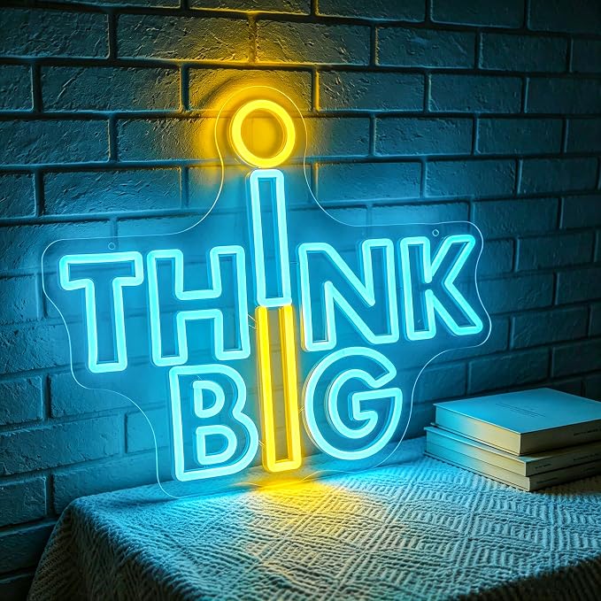 Positive Neon Lights Signs Neon Sign Led Sign Light for Wall Decor | Think Big Neon Sign for Room Decor,Positive Decoration,Motivational Wall Decor,Gift,5V USB Powered Dimmable