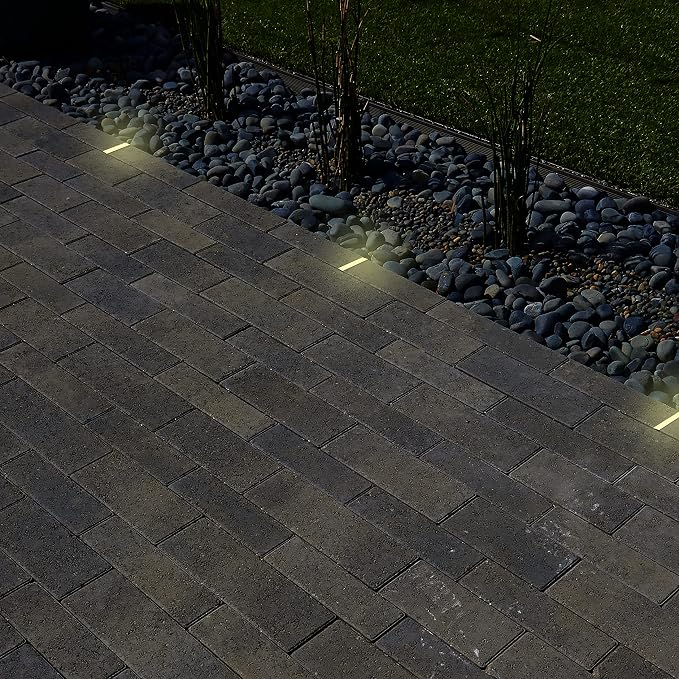 LUMENGY Paver Light Slim 0.5x4 Inch (0.47x3.93), 2700K Warm White, Glare-Free Linear Lighting for Driveways, Walkways and Paver Borders, 12V Hardwired, IP67 Waterproof, Drive-Over Rated