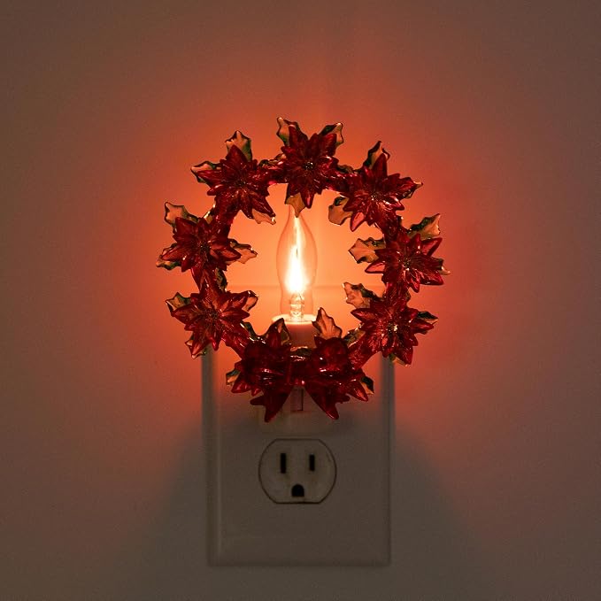 Creative Hobbies Holiday Wreath Night Light - Includes Rotational Socket with On/Off Switch