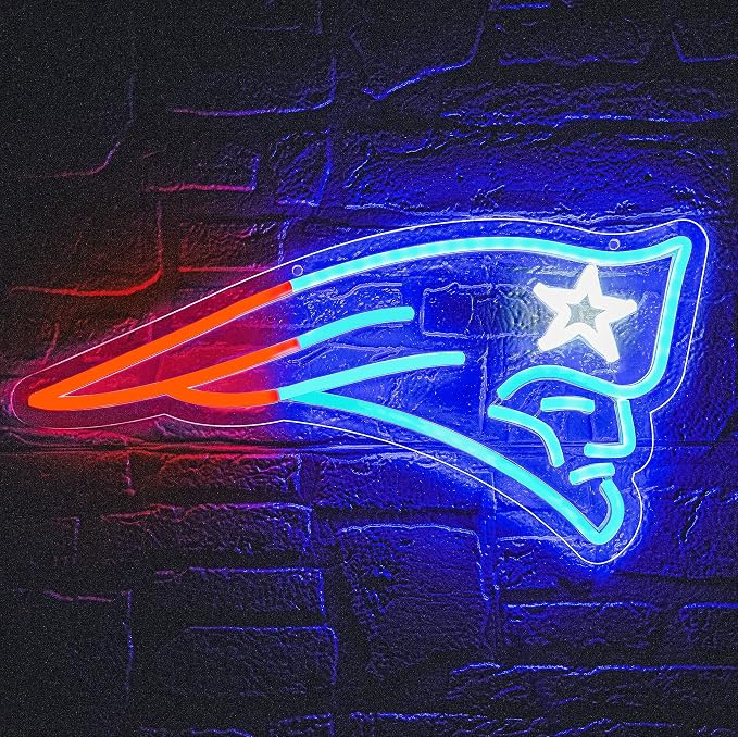 Football Neon Sign for Wall Decor Football Neon Light for Man Cave | Dimmable Rugby Team Logo Led Sign for Bedroom Party Club Bar Dorm Garage Decor Birthday Gifts for Men Size 16.1*8.0 In